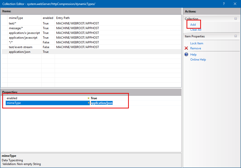 IIS Add Dynamic Type