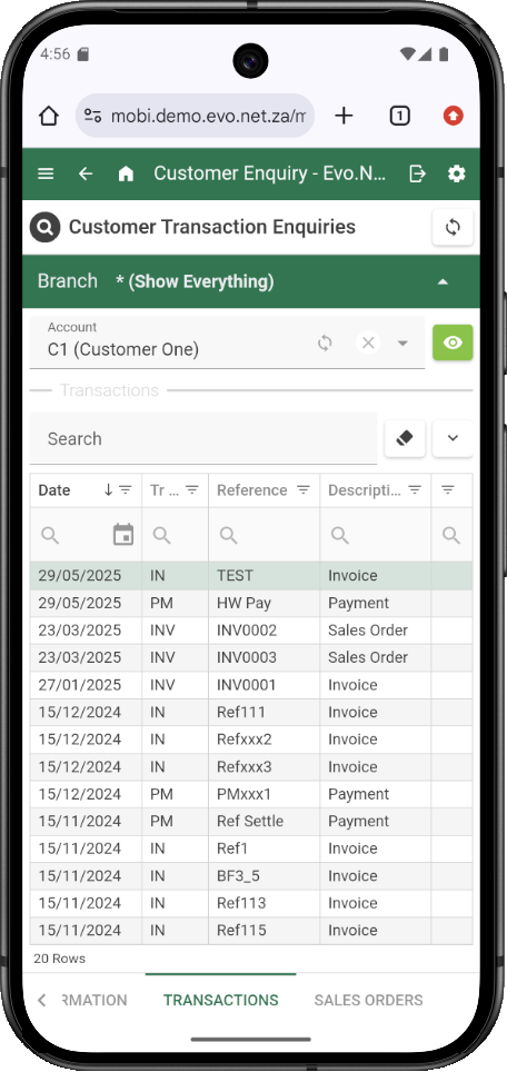 Customer Balance Enquiry